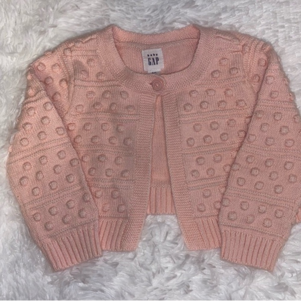 GAP Baby Soft Pink Button-Up Sweater
